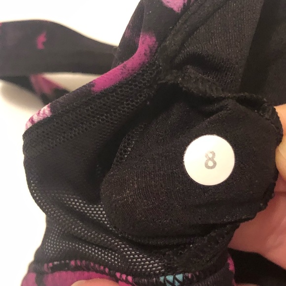 Lululemon 8 Free To Be Zen Bra Strappy Web Back Straps Multi Color Floral Purple - Picture 11 of 15